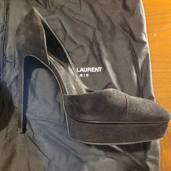 Saint Laurent black suede stiletto, size 7.5 - Picture 12 of 13